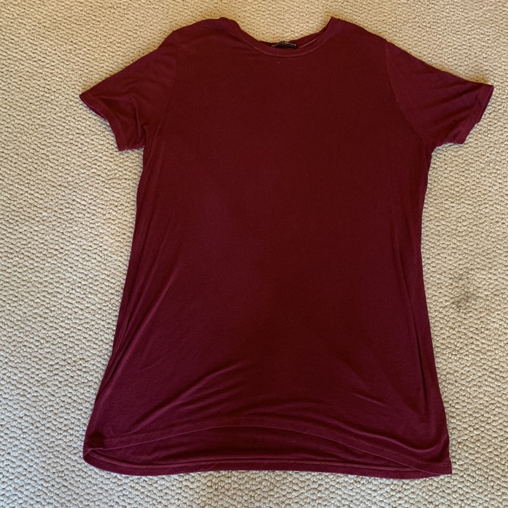 Brandy Melville Burgundy/ Maroon T-Shirt Dress